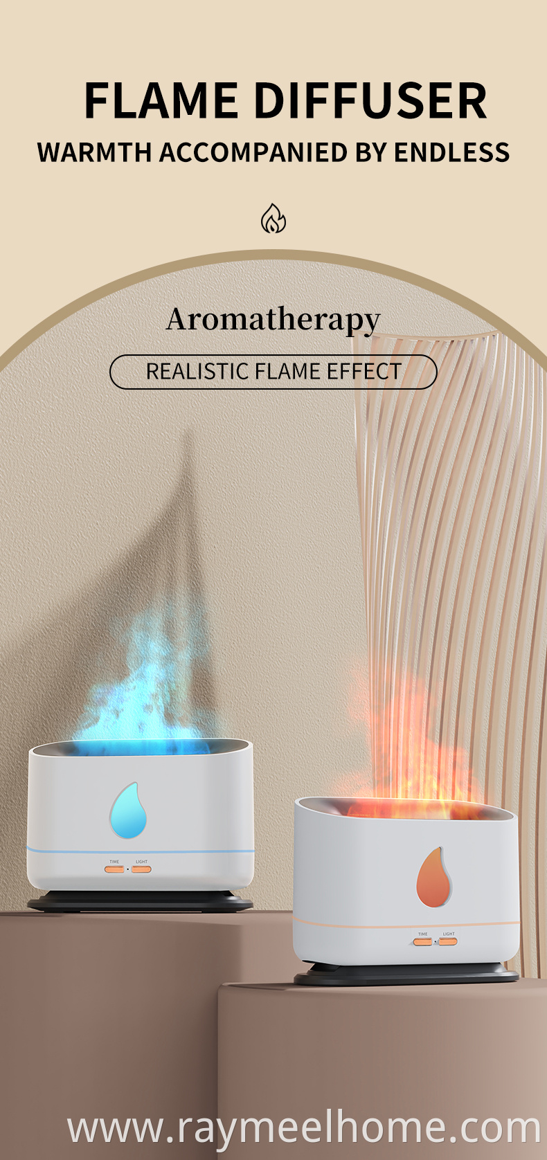 USB 200ml Aroma Essential Oil Diffuser Flame Air Humidifier Aroma Diffuser